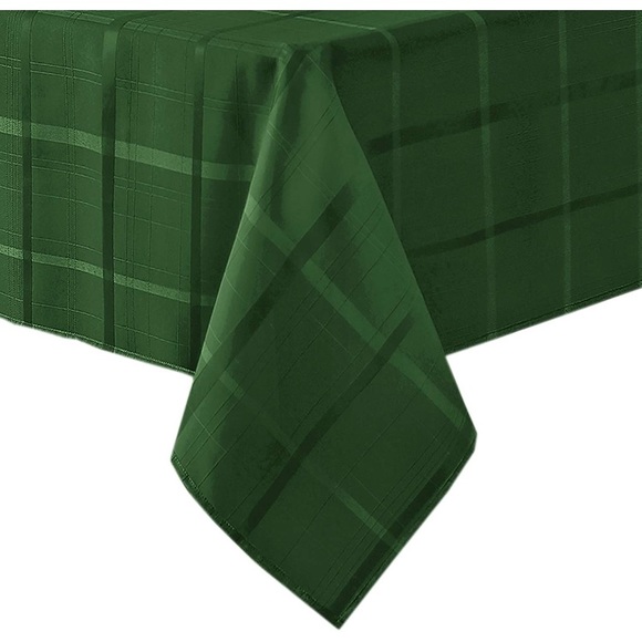Holiday Tablecloth, 52 Inch x 52 Inch Square, Hunter Green - Picture 4 of 6